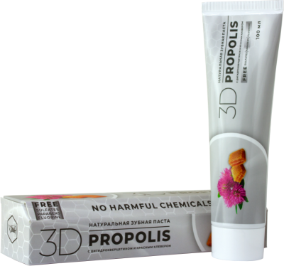 Зубная паста «3D Propolis» с красным клевером, Жива, 100 мл