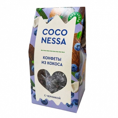 Конфеты из Кокоса Коконесса с Черникой, Coconessa, 90г 