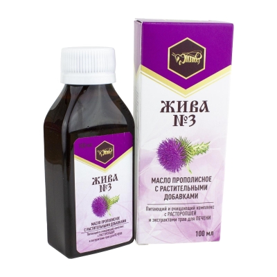 Жива №3, масло прополисное с экстрактами трав для печени , Жива, 100 мл 