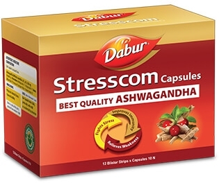 Стресском Ашваганда (Stresscom Ashwagandha) Dabur, 120/10 капсул