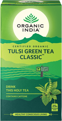 Аюрведический напиток Тулси и Зеленый чай (Tulsi Green tea classic), Organic India, 25 пак/100г