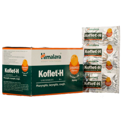 Кофлет Апельсин, леденцы от кашля, (Koflet-H), Himalaya, 6шт/60шт