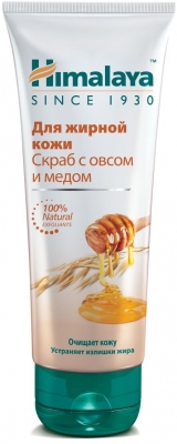 Скраб для жирной кожи с Овсом и Медом Himalaya Herbals, 75 мл 