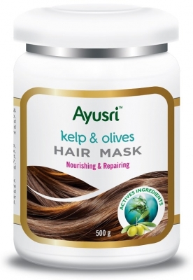 Маска для волос Питание и восстановление с ламинарией и оливой (Kelp and Olives Hair Mask) Ayusri, 500 г