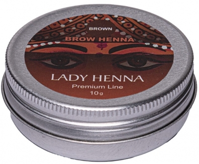 Краска для бровей Коричневая на основе хны (Premium Line), LADY HENNA, 10 г