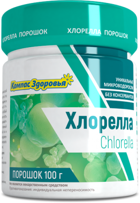 Хлорелла (Chlorella), Компас Здоровья, порошок, 100 г